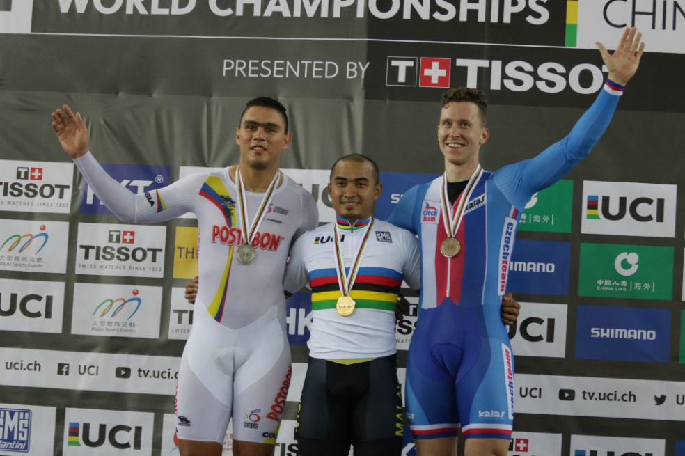 Fabián Puerta, plata en el keirin del Mundial de Pista