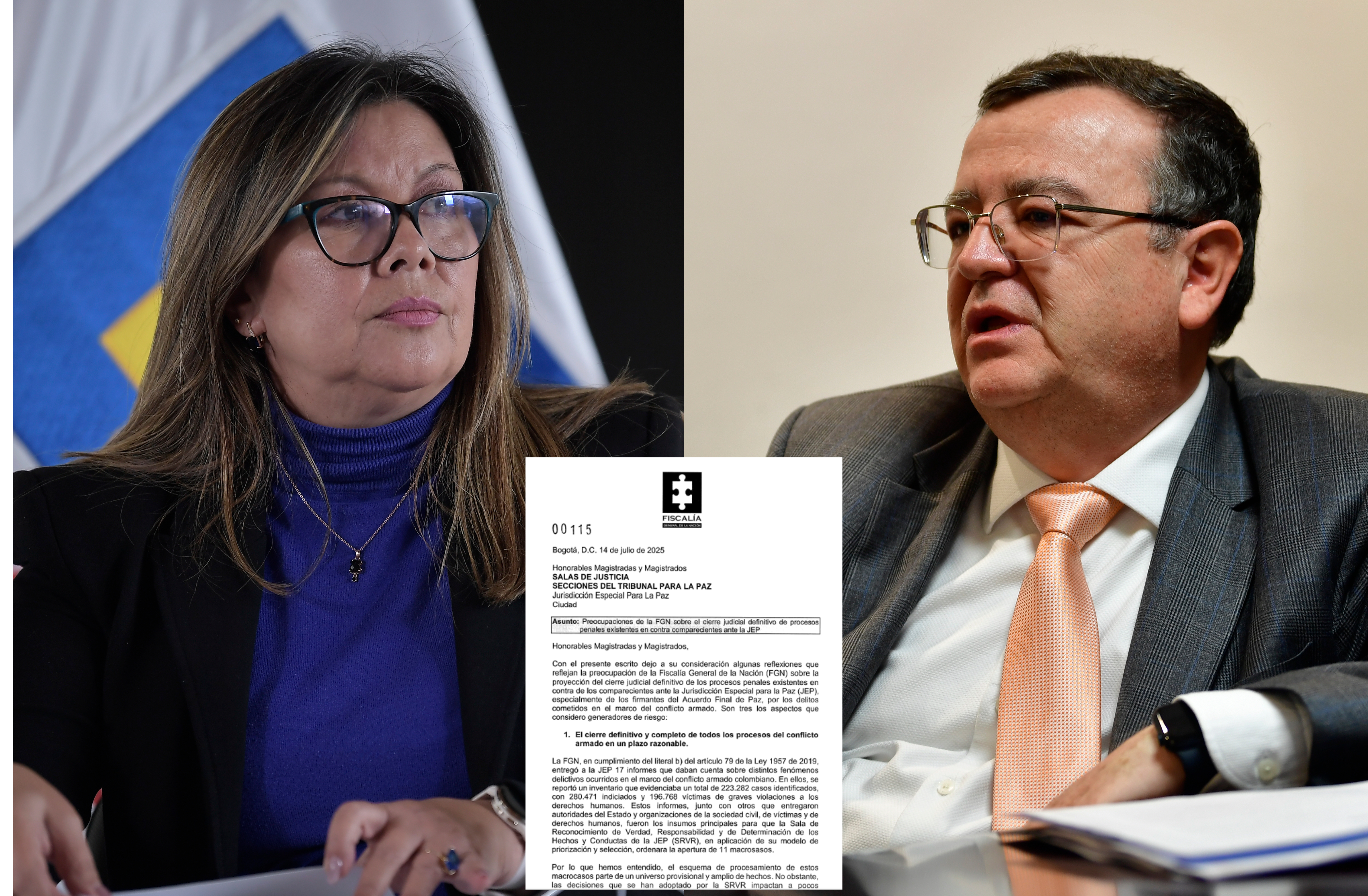 La fiscal Luz Adriana Camargo envió un oficio a la JEP con varias alertas
