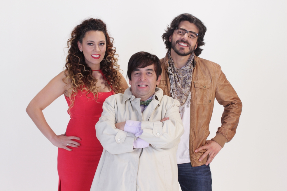Andrea Guzmán, Álvaro Bayona y Jimmy Vásquez son los protagonistas de la obra “Cállate y escribe”. / Cortesía