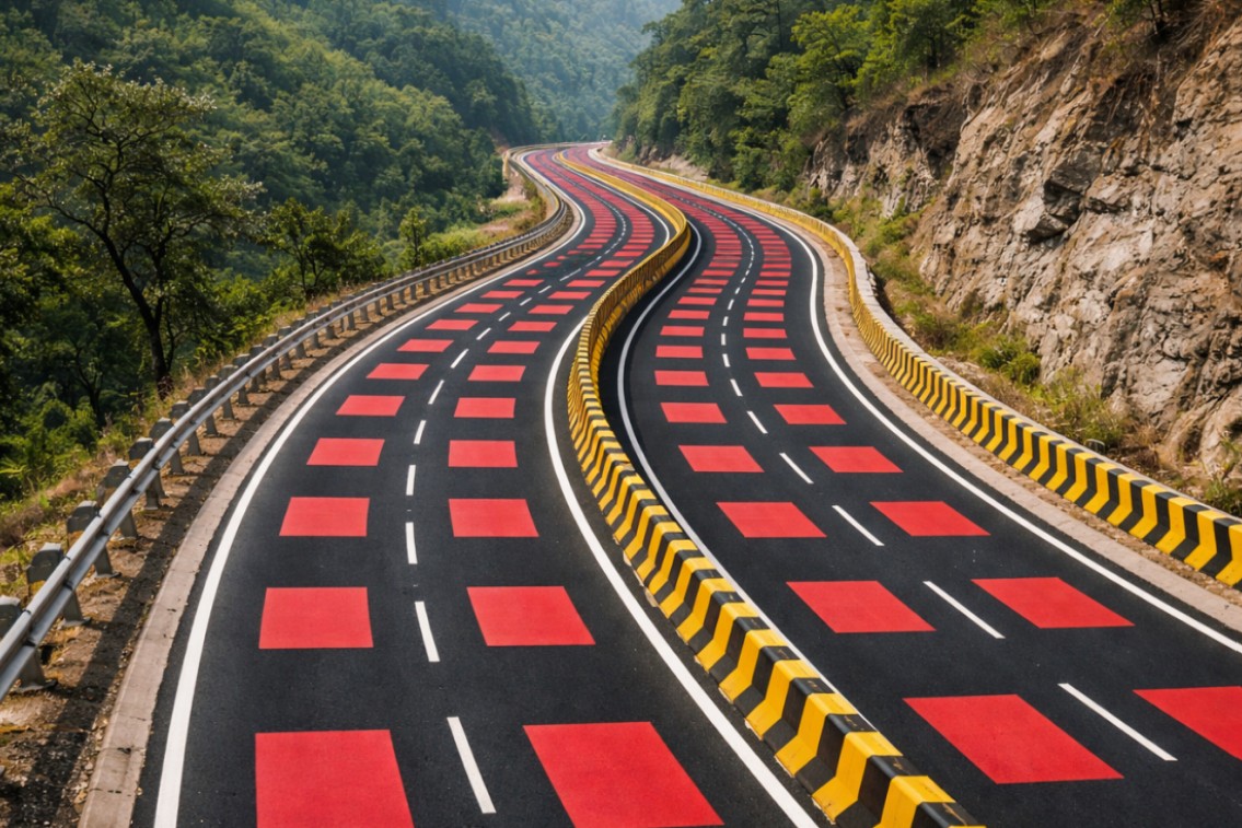 Abren la primera carretera roja del mundo: ¿para qué sirve, por qué se creó y dónde está?