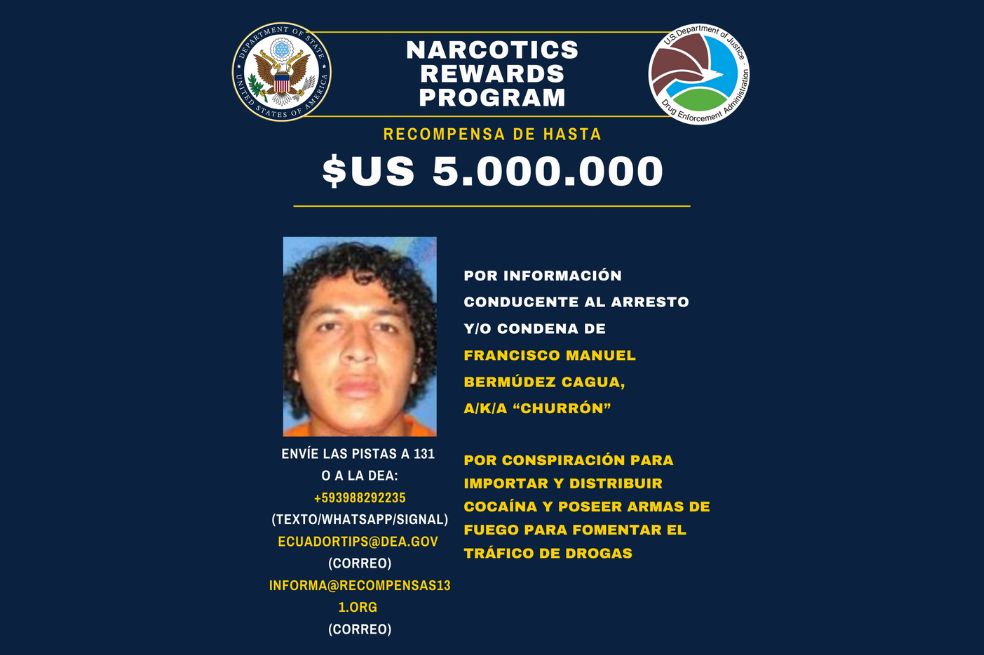 ¿Quién es alias ‘Churrón’, líder de Los Choneros por el que EE. UU. ofrece recompensa?