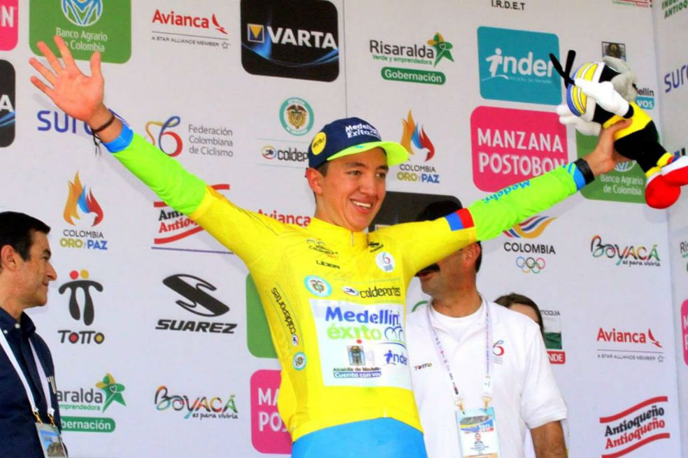Nicolás Paredes se vistió de amarillo en Puerto Boyacá. / Fabio Cárdenas - Revista Mundo Ciclístico