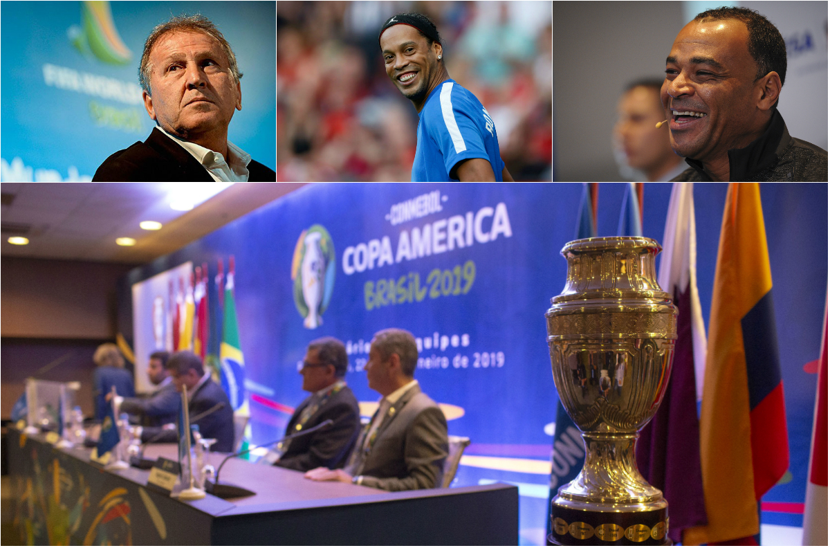 Zico, Ronaldinho y Cafú, las estrellas que estarán en el sorteo de la Copa América