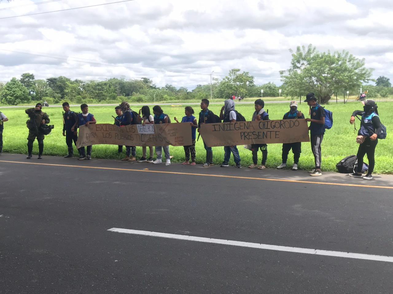 Por manifestaciones, tres vías de Antioquia se encuentran bloqueadas