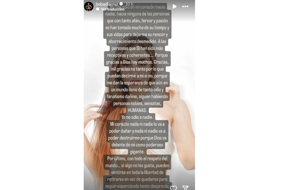 La participante del equipo Alpha, quien recibió un fuerte regaño de Andrea Serna, le envió un mensaje a quienes la “odian” por su expulsión del ‘Desafío 2024′.
