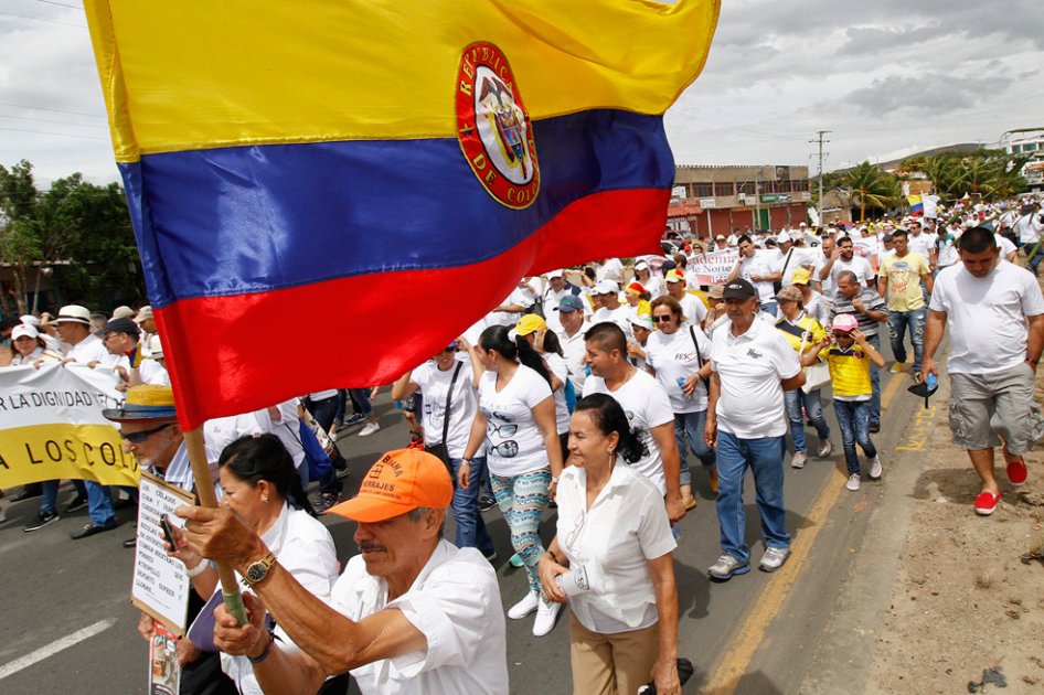 Colombianos marchan en Cúcuta por crisis con Venezuela