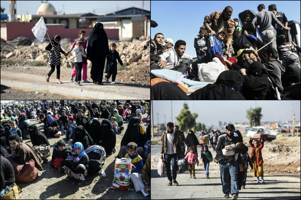 Imágenes: Miles de iraquíes abandonan sus casas en Mosul por disputa entre Estado Islámico y coalición