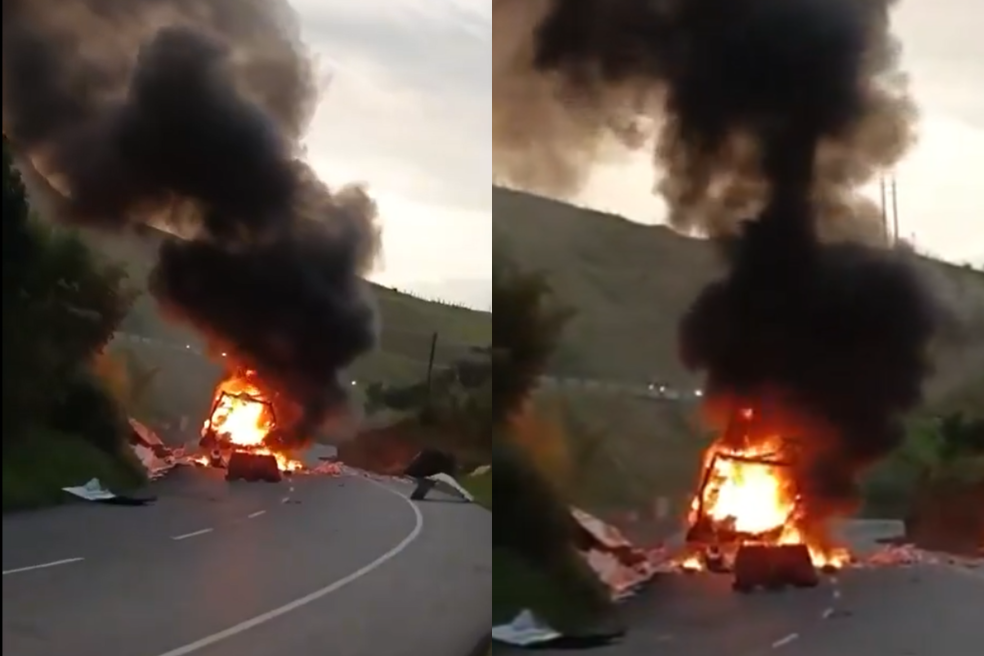 Investigan posible nuevo ataque en Cauca: hay un vehículo incinerado en la vía Panamericana