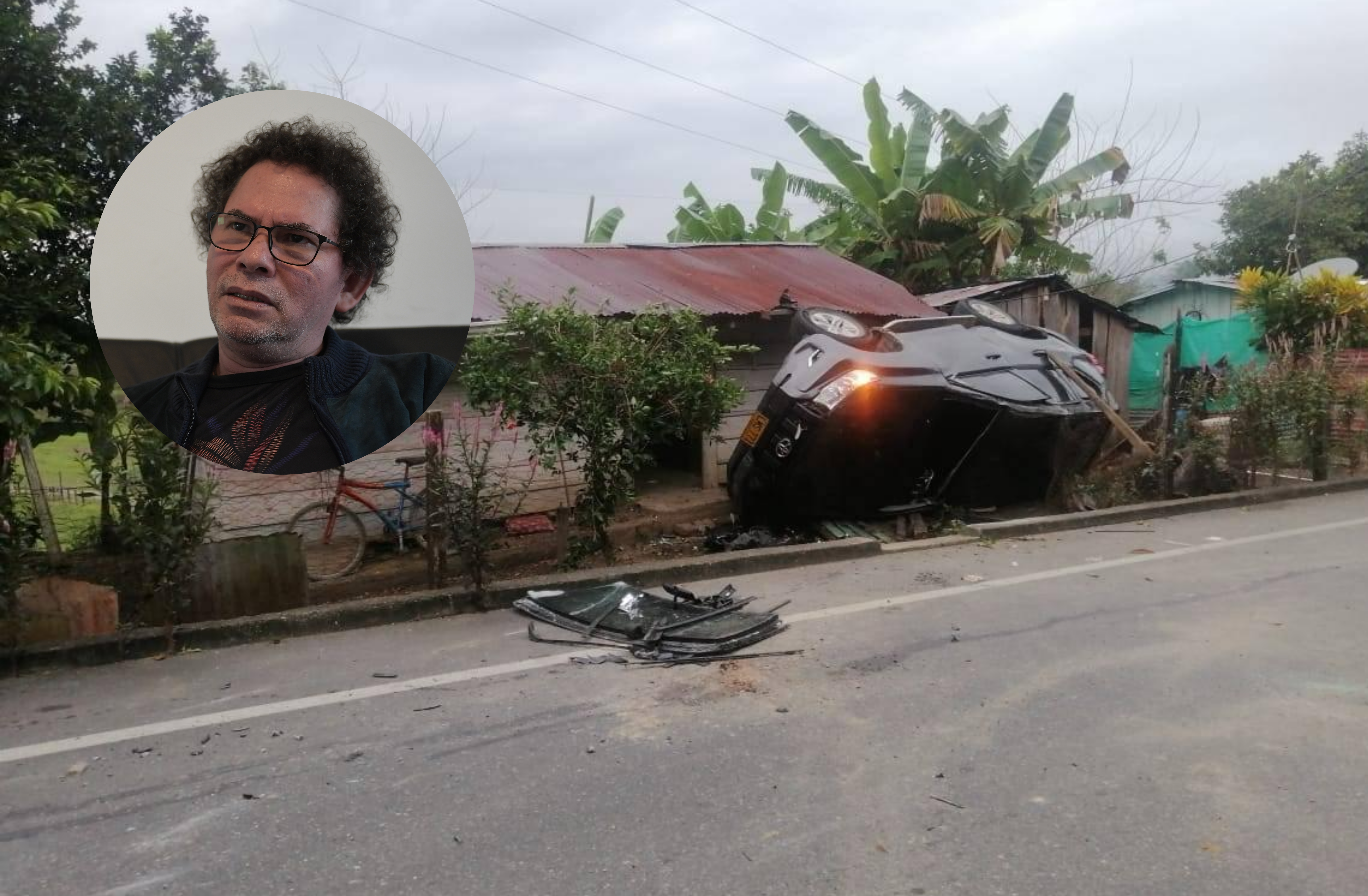 Pastor Alape sufrió accidente junto a su esquema de seguridad en vía de Antioquia