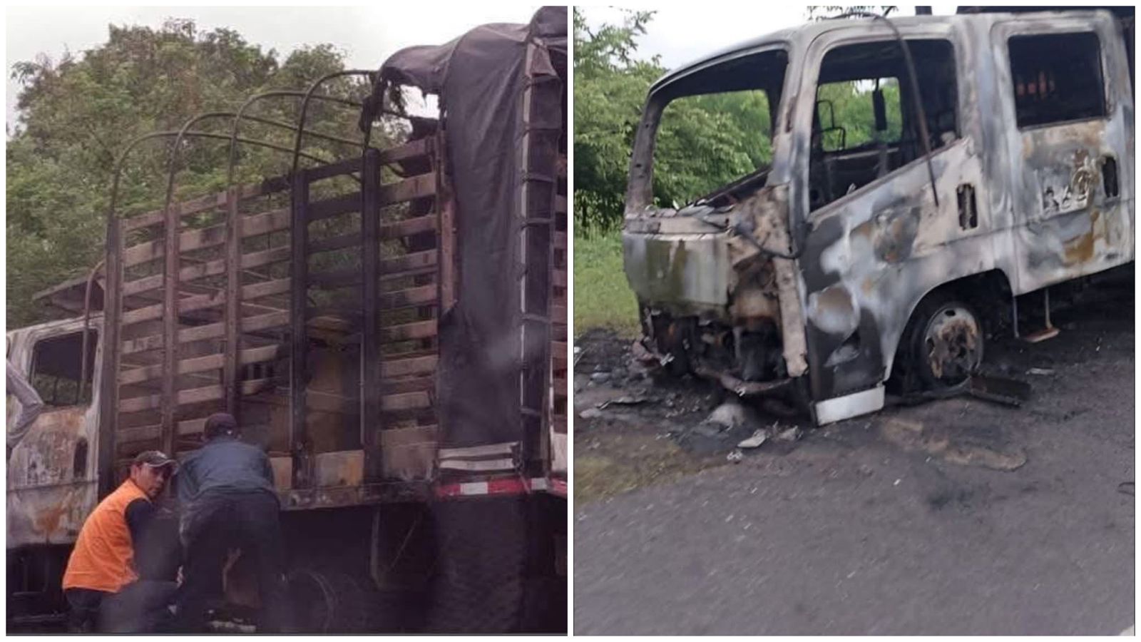 Robaron a un conductor y le incendiaron el camión en vía oriental del Atlántico