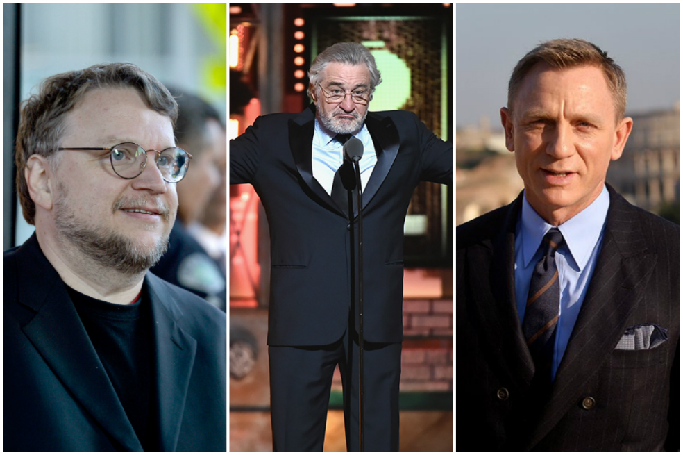 De izquierda a derecha: Guillermo del Toro, Robert De Niro y Daniel Craig. / AFP