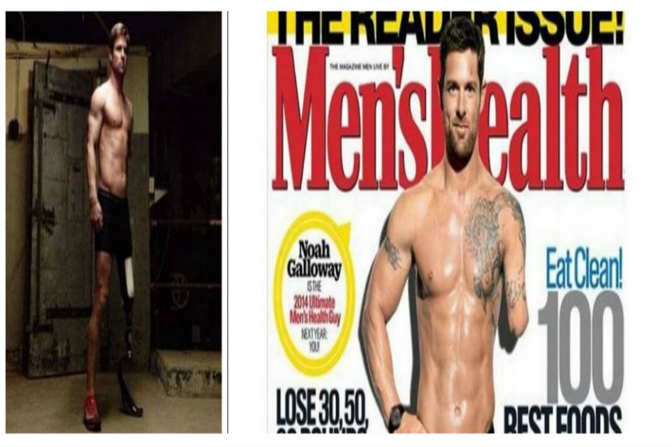 Noah Galloway, veterano de guerra de 32 años, portada de la revista Men's Health. 