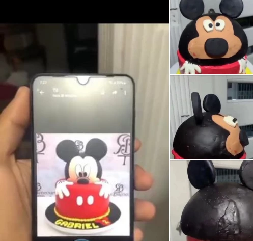 Familia mandó a hacer una torta de Mickey Mouse y recibieron un “ratón cachetón”