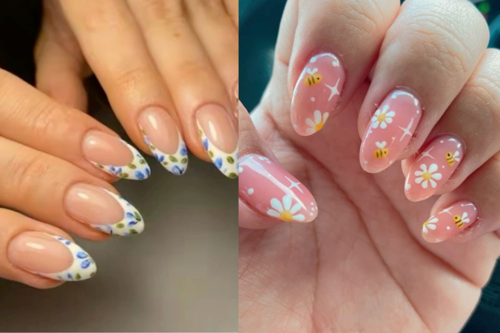 Las flores siempre son un diseño perfecto para las decoraciones de uñas.