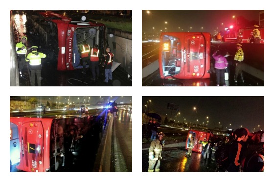 Imágenes del inusitado accidente en TransMilenio