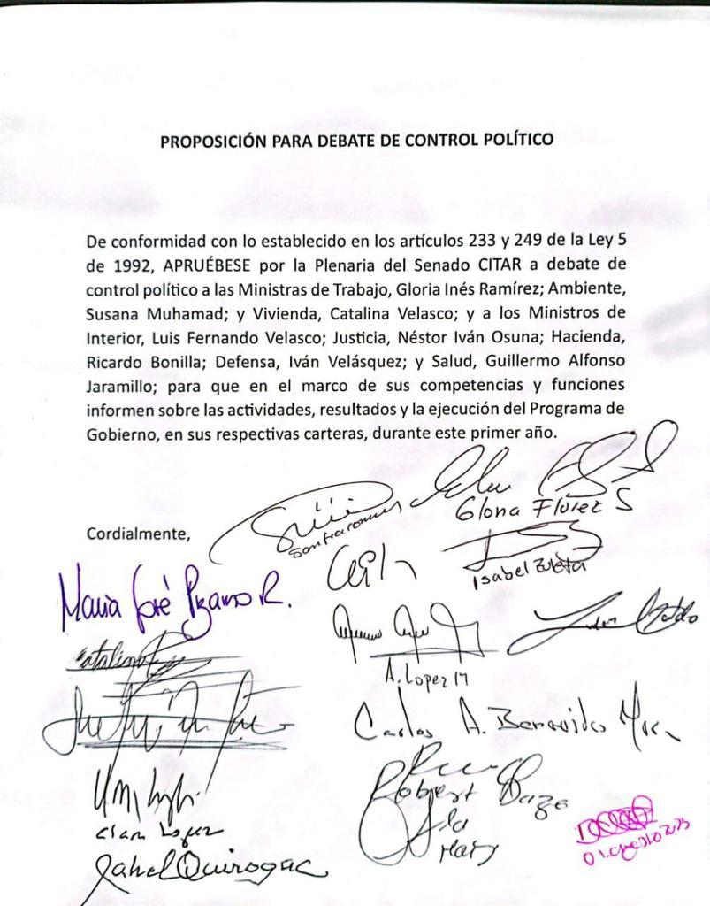 Proposición de control político