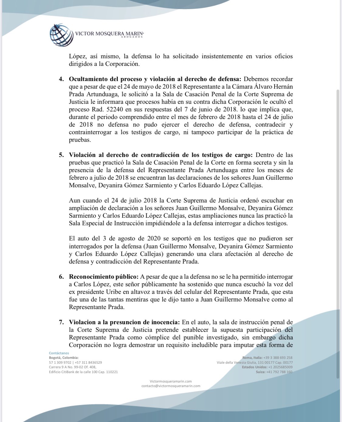 Comunicado Álvaro Prada