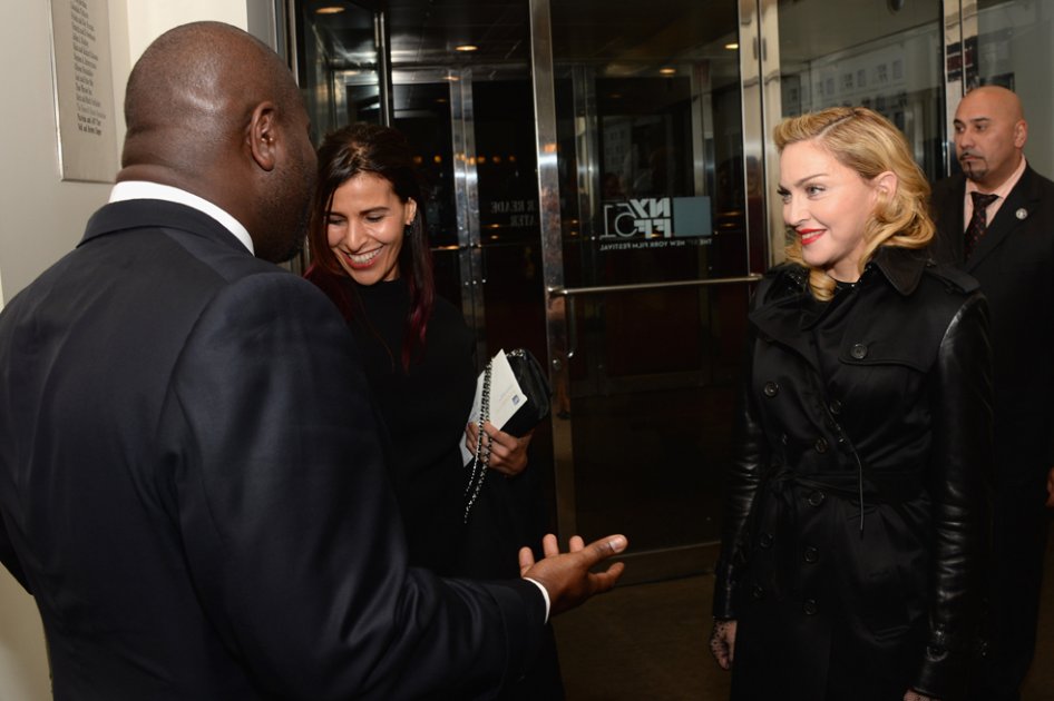 El director Steve McQueen y la cantante Madonna durante el estreno de "12 Years A Slave" en Nueva York.