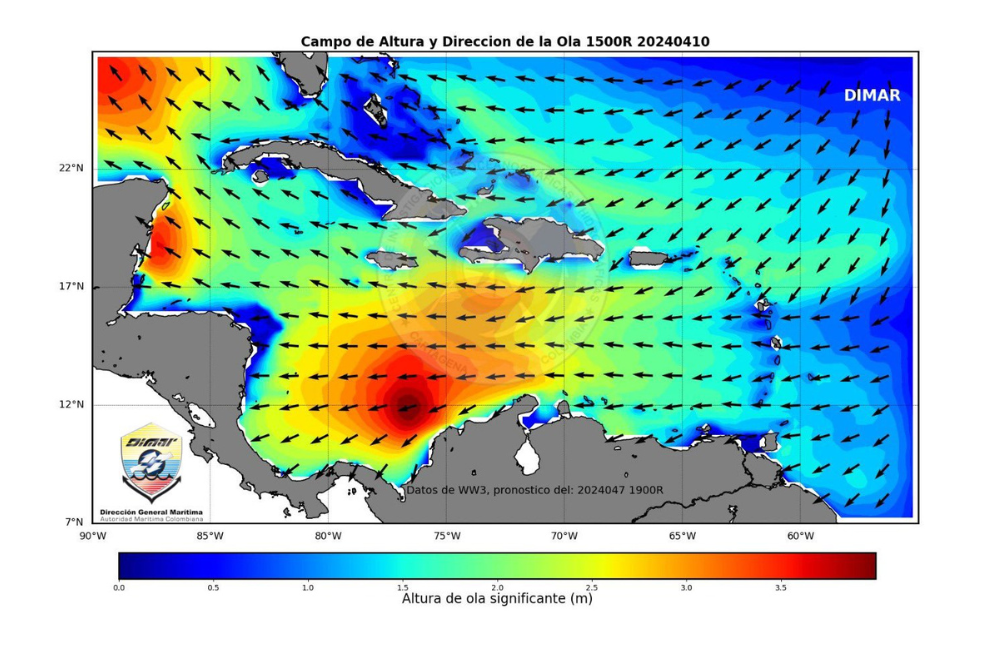 Alerta por fuertes vientos y olas altas en varios departamentos del Caribe