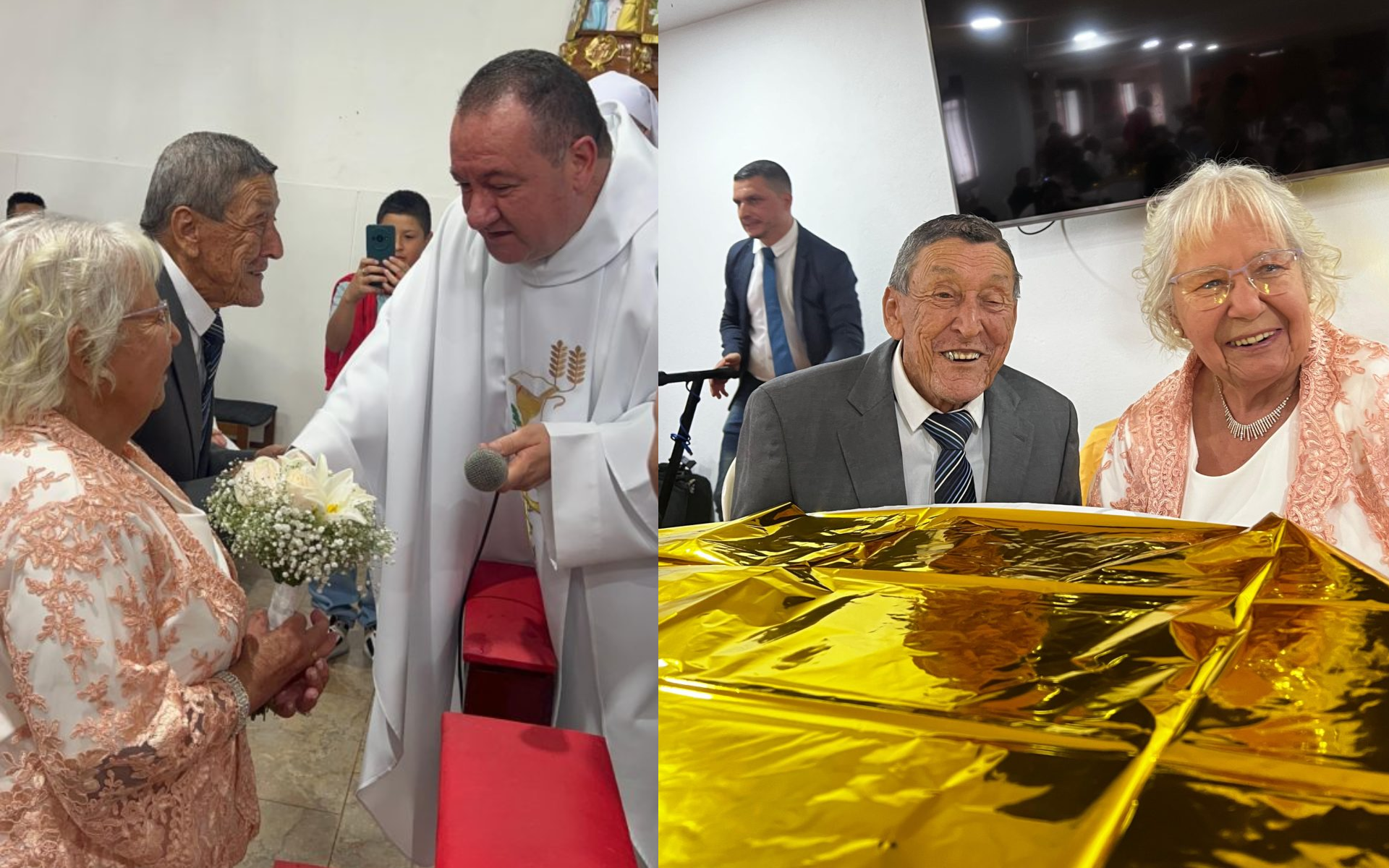 Abuelitos que se conocieron en un asilo se casaron tras dos años de noviazgo