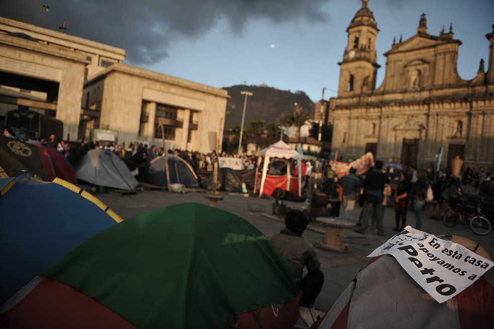 Acampando a favor de Petro