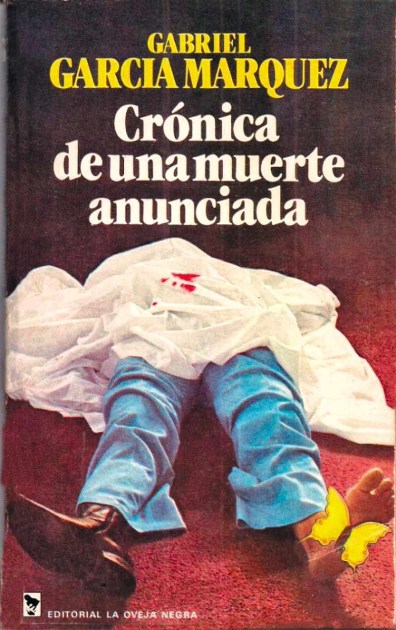 Portada de la novela "Crónica de una muerte anunciada".
