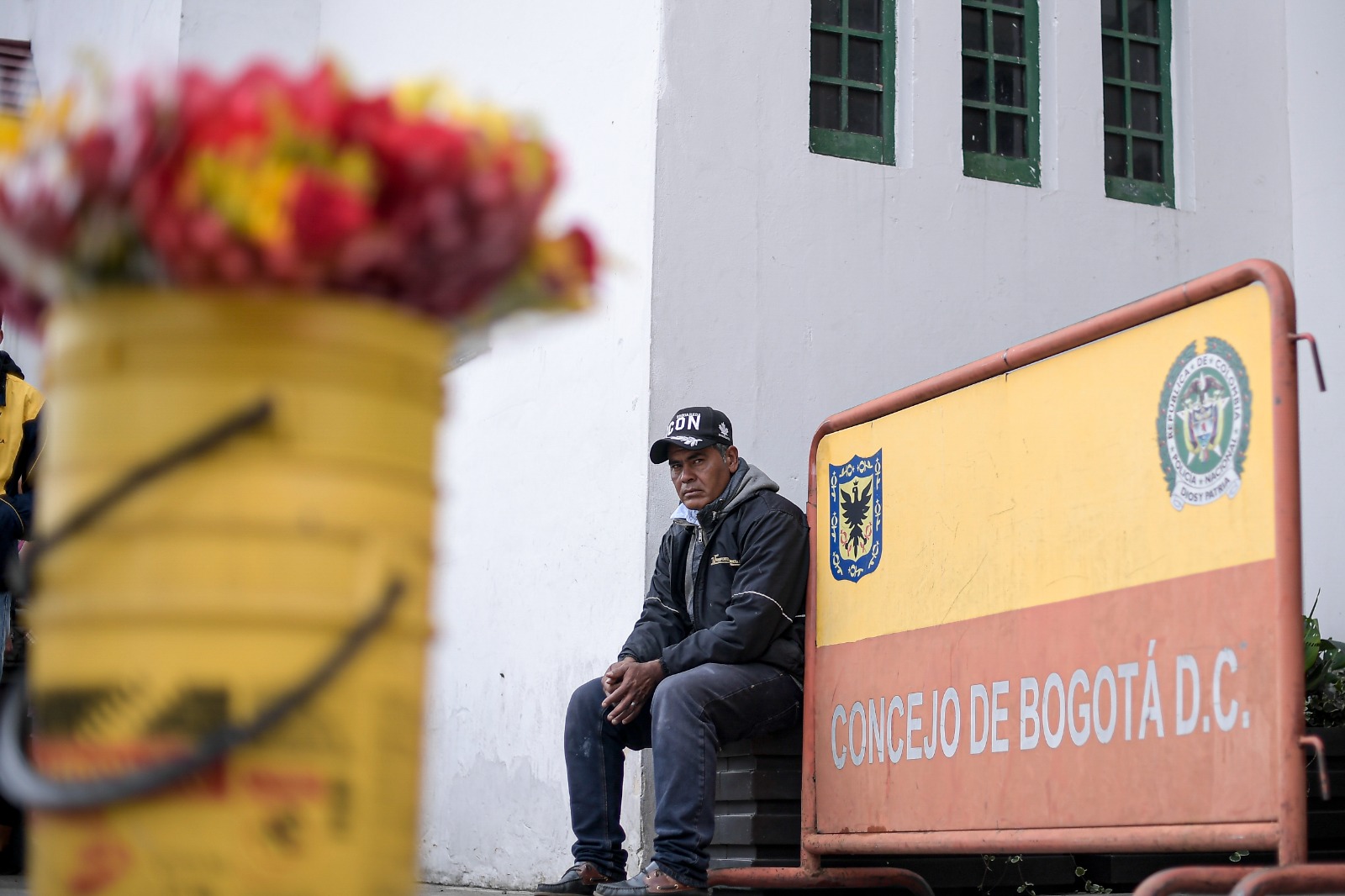 Protesta de vendedores informales en el Concejo, 7 de junio de 2024.