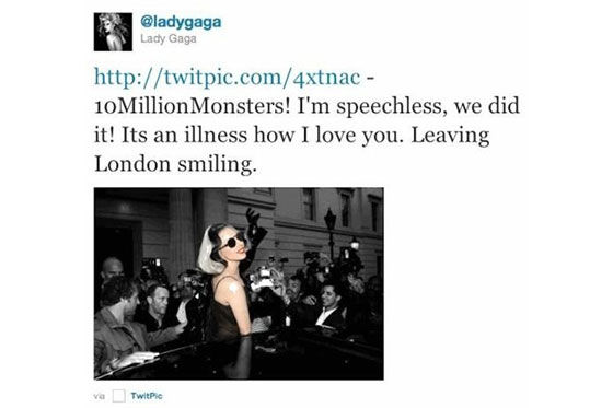 Gaga, reina de Twitter