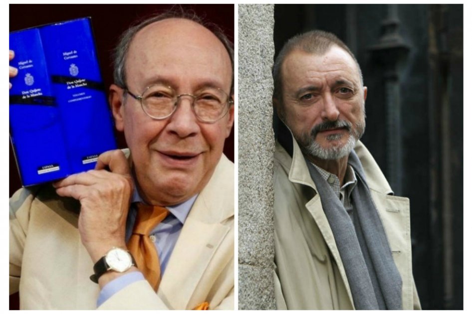 Francisco Rico (izq.) y Arturo Pérez-Reverte (der.). / Foto: EFE y AFP