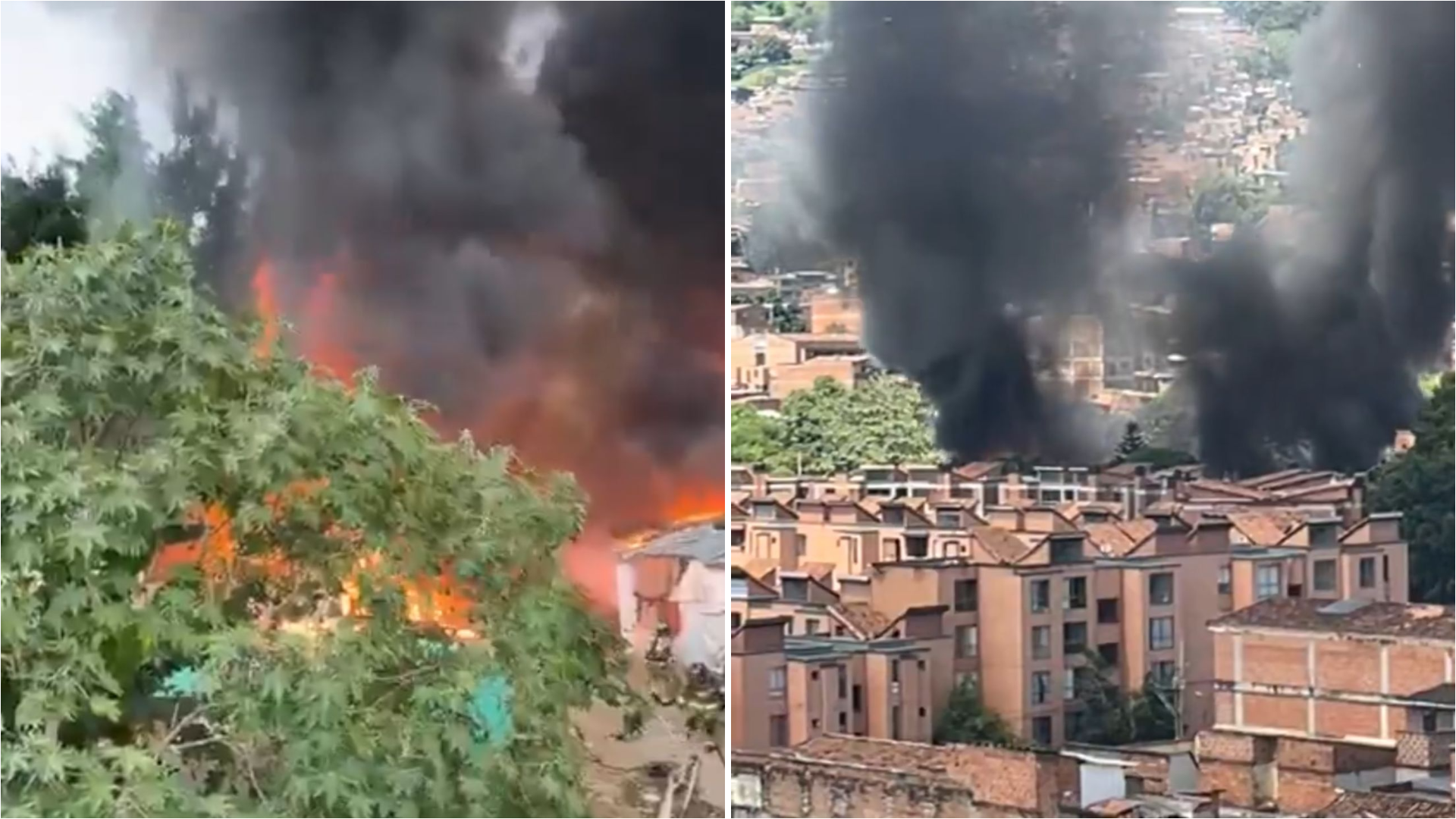 El humo generado por el incendio fue visible desde distintos puntos de la ciudad.