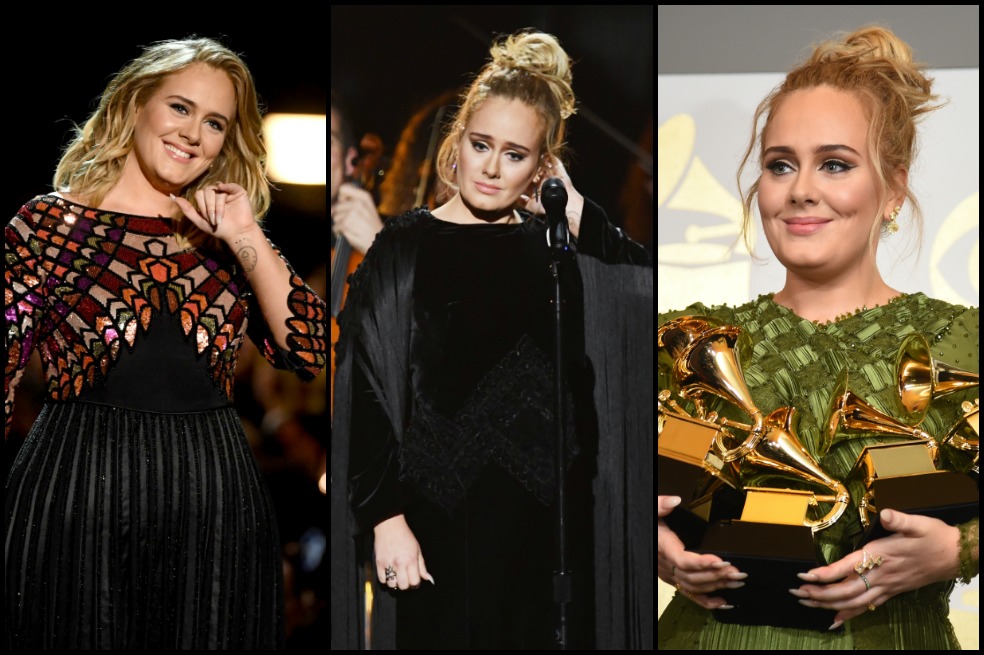 Lágrimas y emoción de Adele en los Grammy