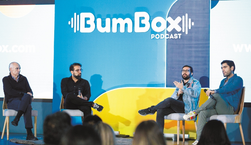 Marcelo Liberini, Tato Cepeda, Diego Guerrero y Mauricio Cabrera en el estreno oficial de la plataforma BumBox. / Cortesía: Caracol Televisión
