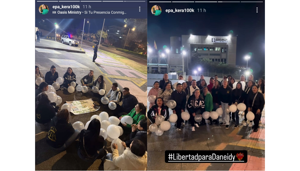 Novia y amigos de Epa Colombia se reunieron frente a la Fiscalía. Enviaron mensaje