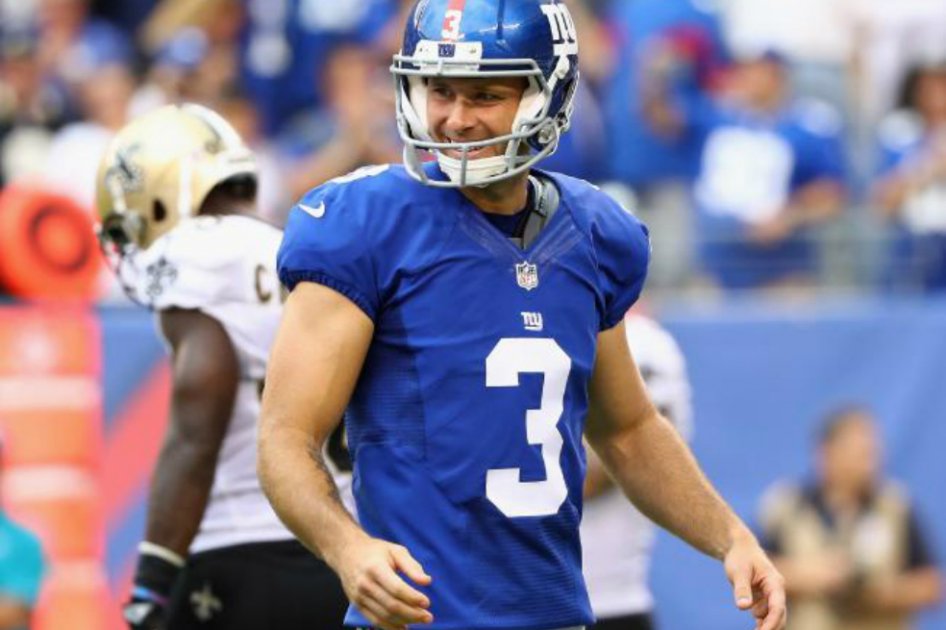 Josh Brown, pateador de los Giants de Nueva York. / AFP