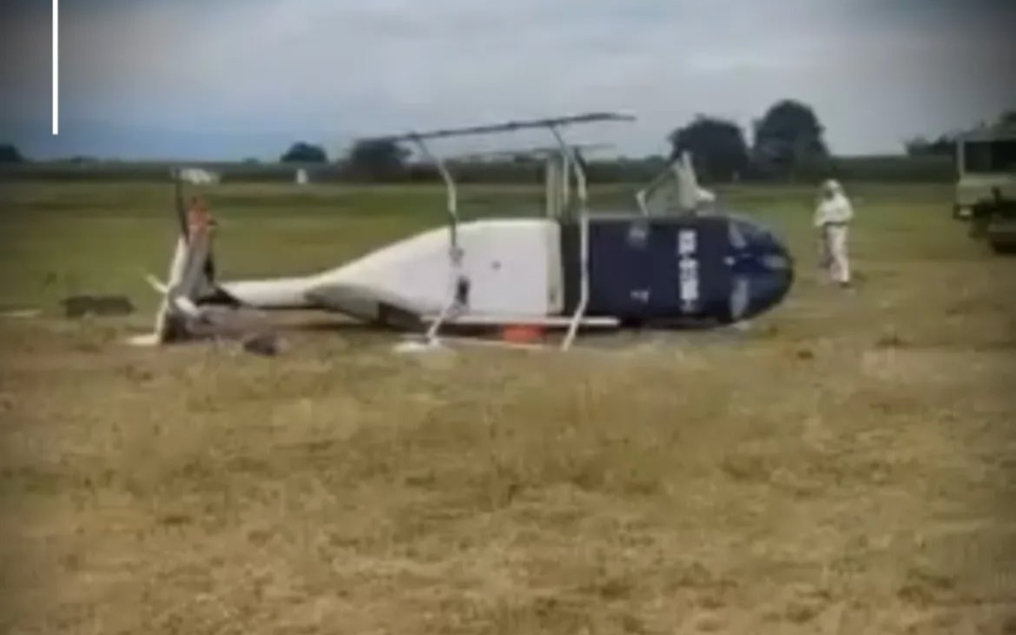 Helicóptero se accidentó en aeropuerto de Cali; dos personas resultaron heridas