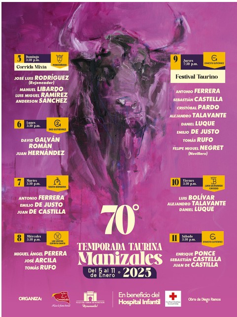 Cartel temporada taurina Manizales 2025