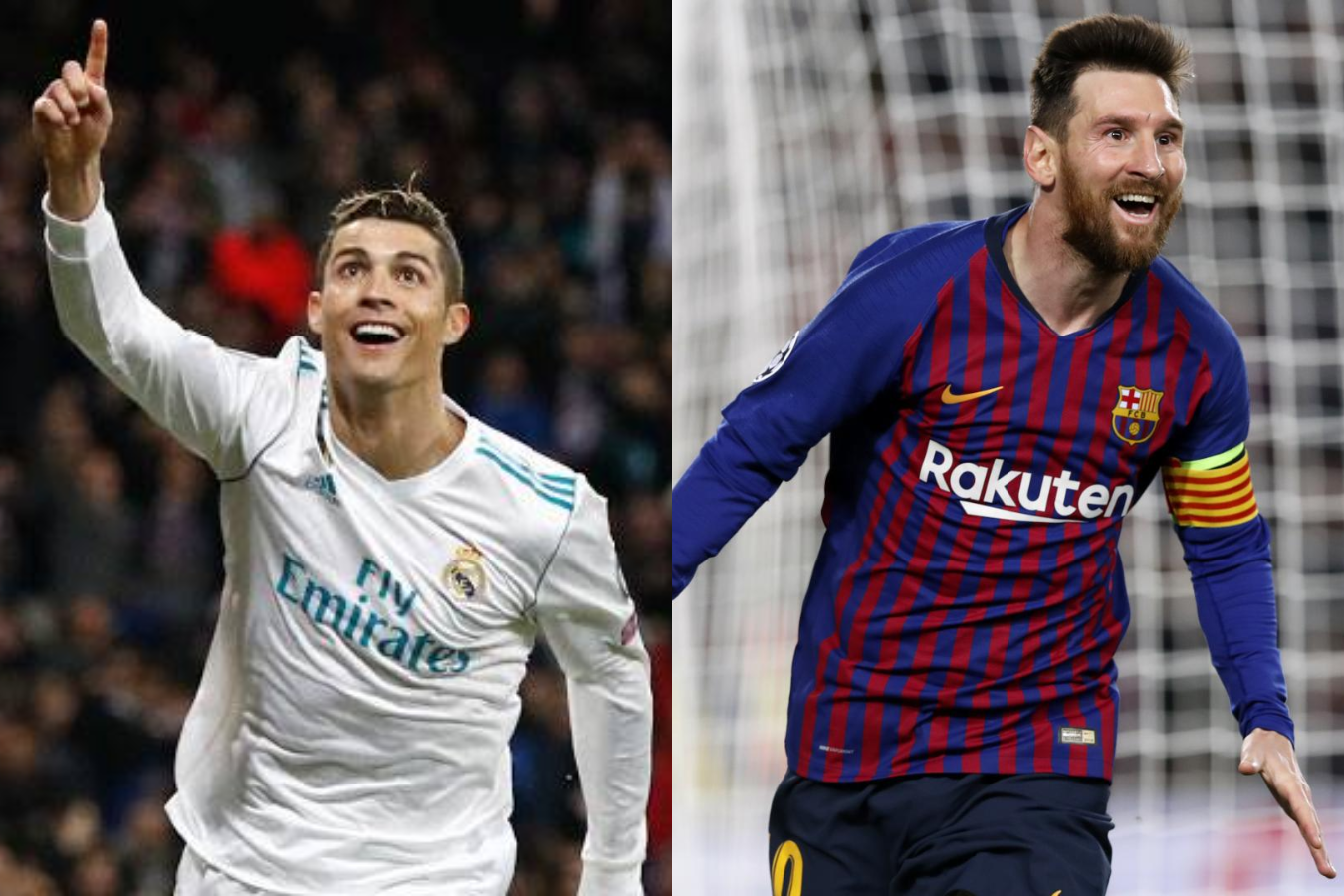 Cristiano Ronaldo (izquierda) y Lionel Messi (derecha)