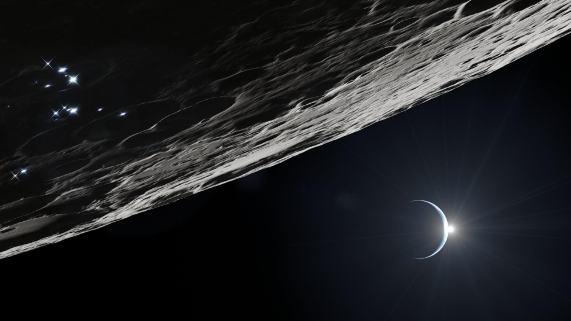 Representación de la región del Polo Sur de la Luna, donde la NASA espera establecer una base.