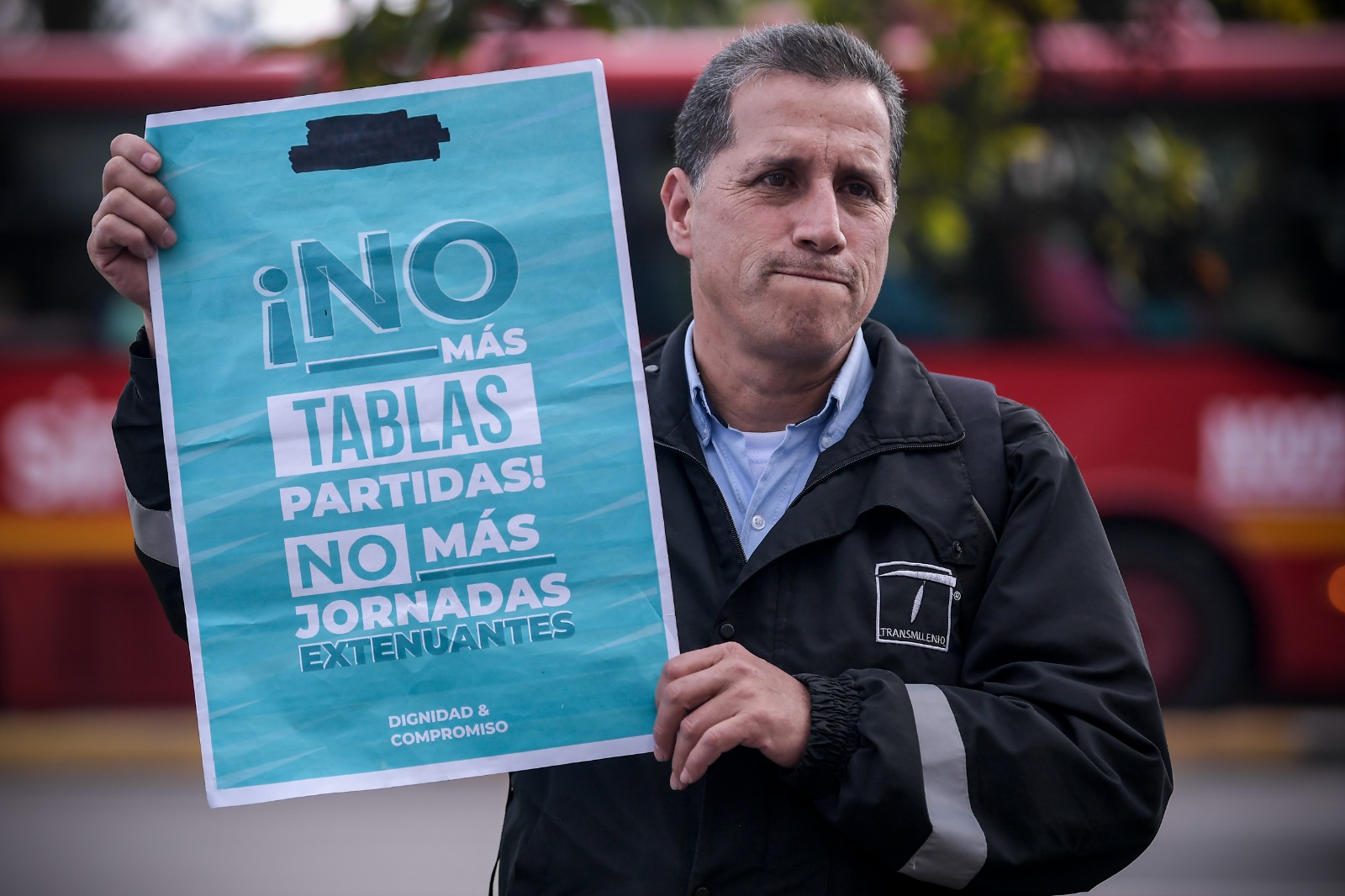 En imágenes: conductores de Transmilenio exigieron mejores condiciones laborales