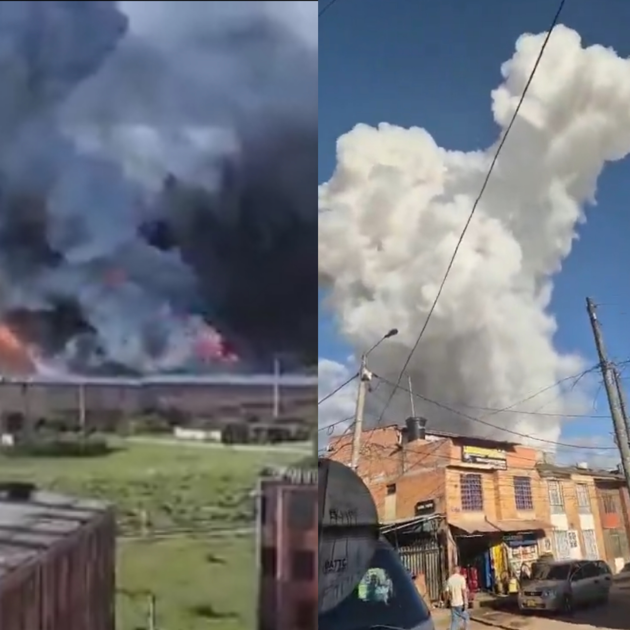 Se registra fuerte explosión en fábrica de pólvora en Soacha, 29 son los heridos.