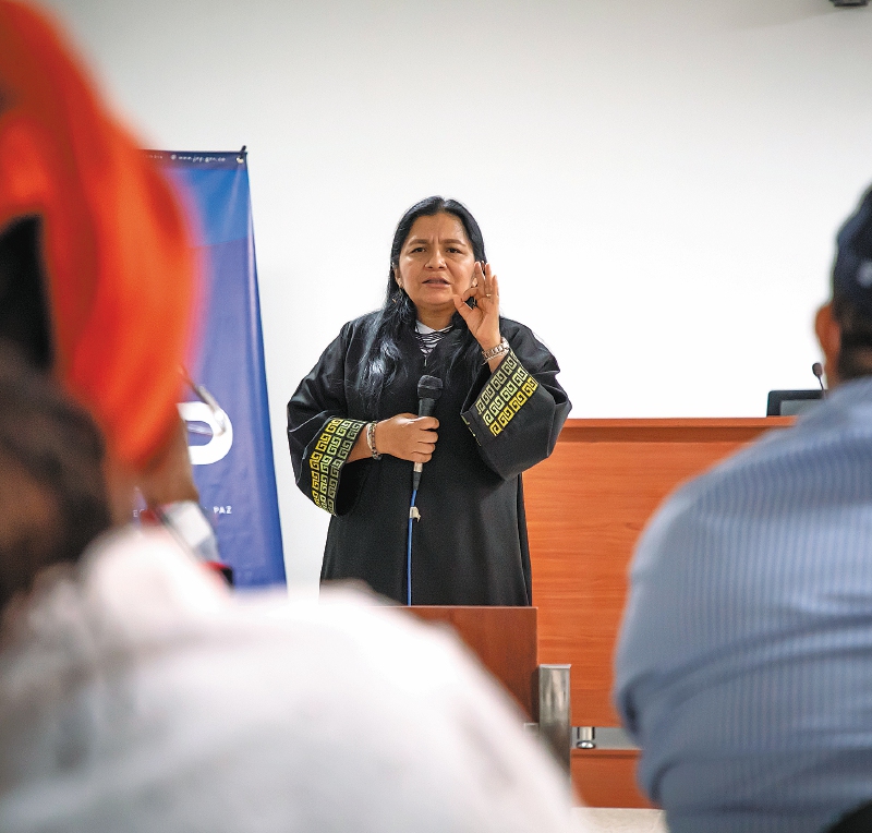 La magistrada Belkis Izquierdo, vicepresidenta de la JEP, lleva el macrocaso 02. / Nicole Acuña, JEP