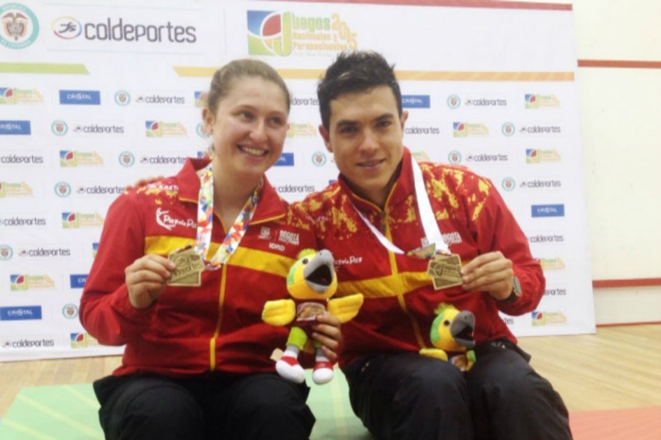 Laura Tovar y Miguel Ángel Rodríguez ganaron oro para Bogotá en squash