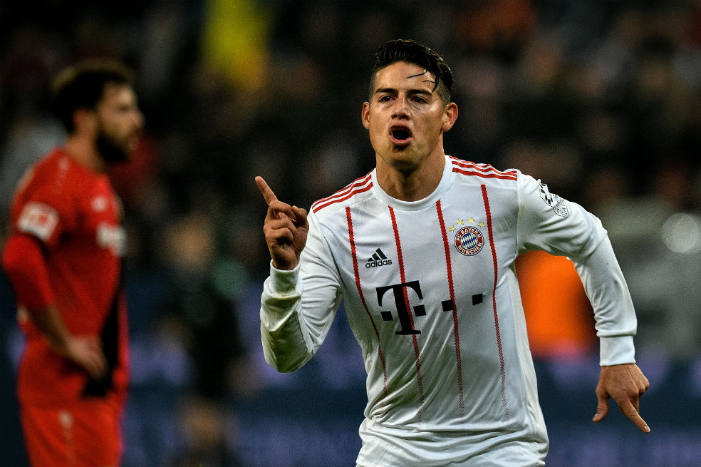 Los números de James Rodríguez con el Bayern Múnich en Champions