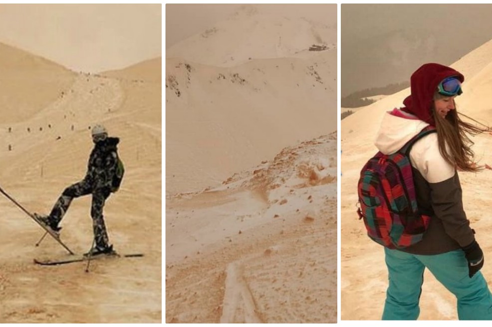 Nieve amarilla y lluvia roja en el sur de Rusia y Ucrania