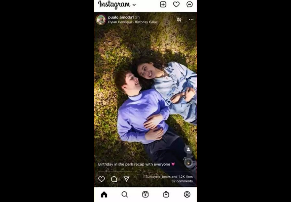 Instagram comienza a probar su nuevo inicio que es de pantalla completa