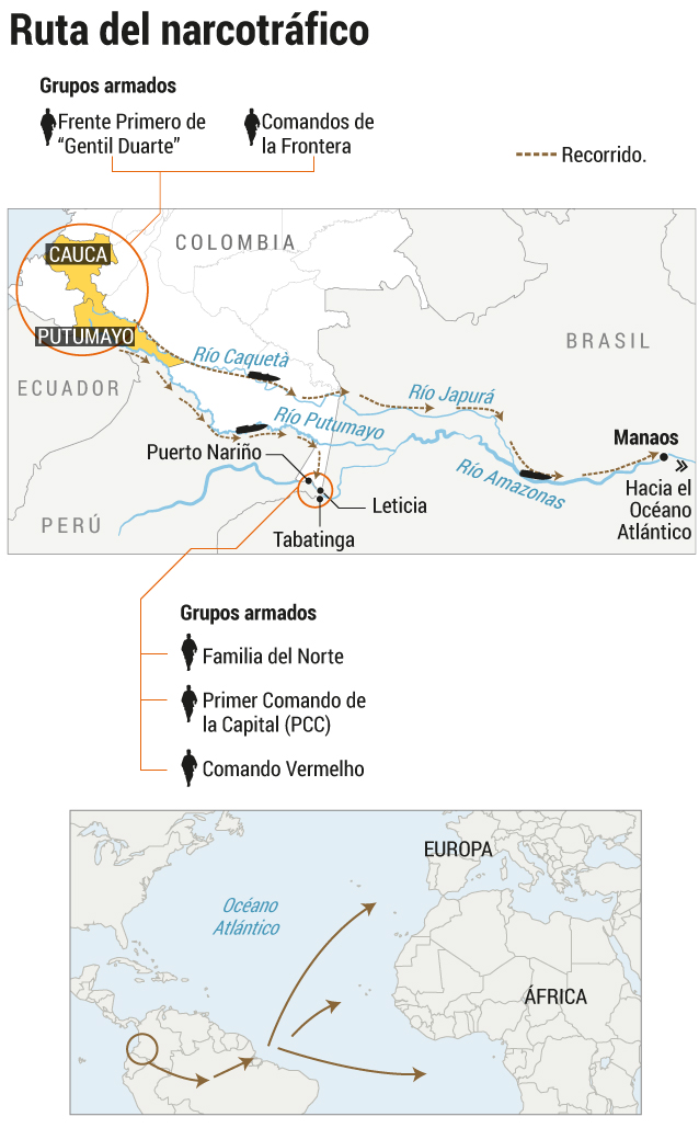 Infografía narcotráfico en Amazonas.