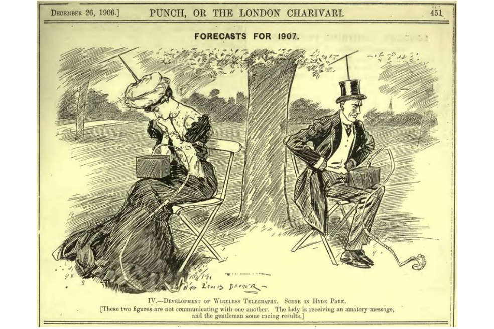 La caricatura de 1906 que “predijo” la adicción a los celulares