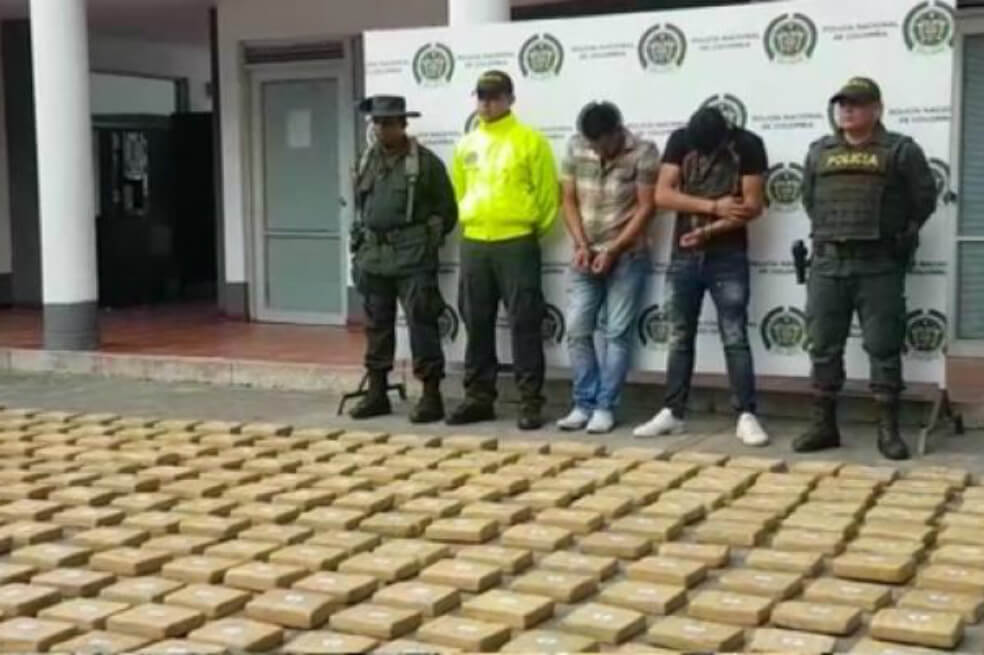 En Cauca, Policía incautó cerca de una tonelada de marihuana que sería enviada a Ecuador