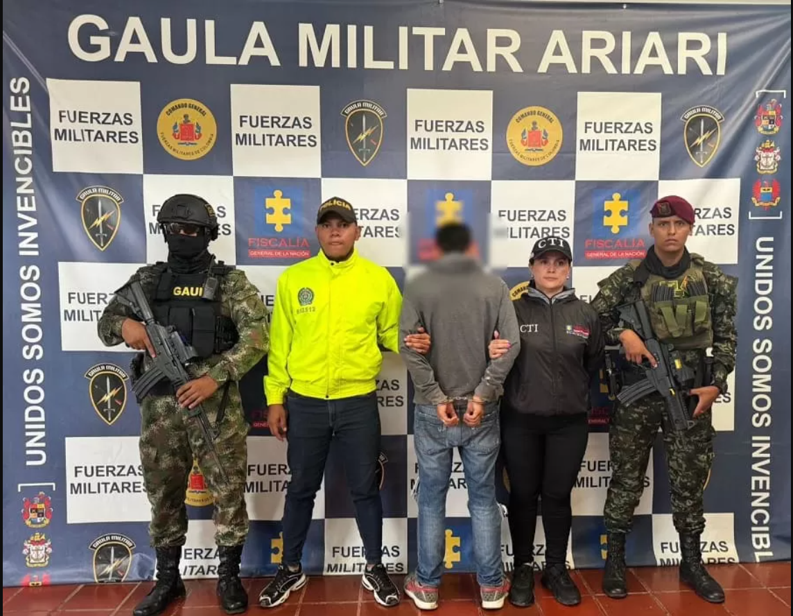Capturan a presunto jefe de sicarios de la Segunda Marquetalia