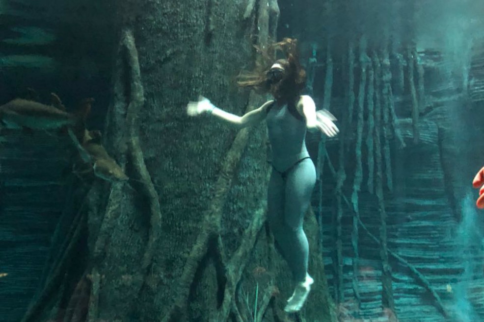 Sofía Gómez se sumergió en Parque Explora para que estudiaran su corazón (video)